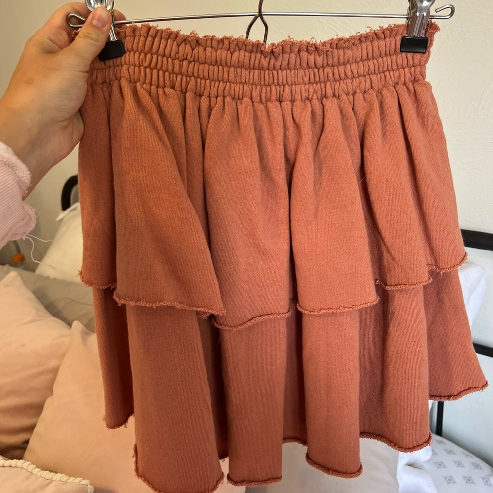 rust colored aerie skirt